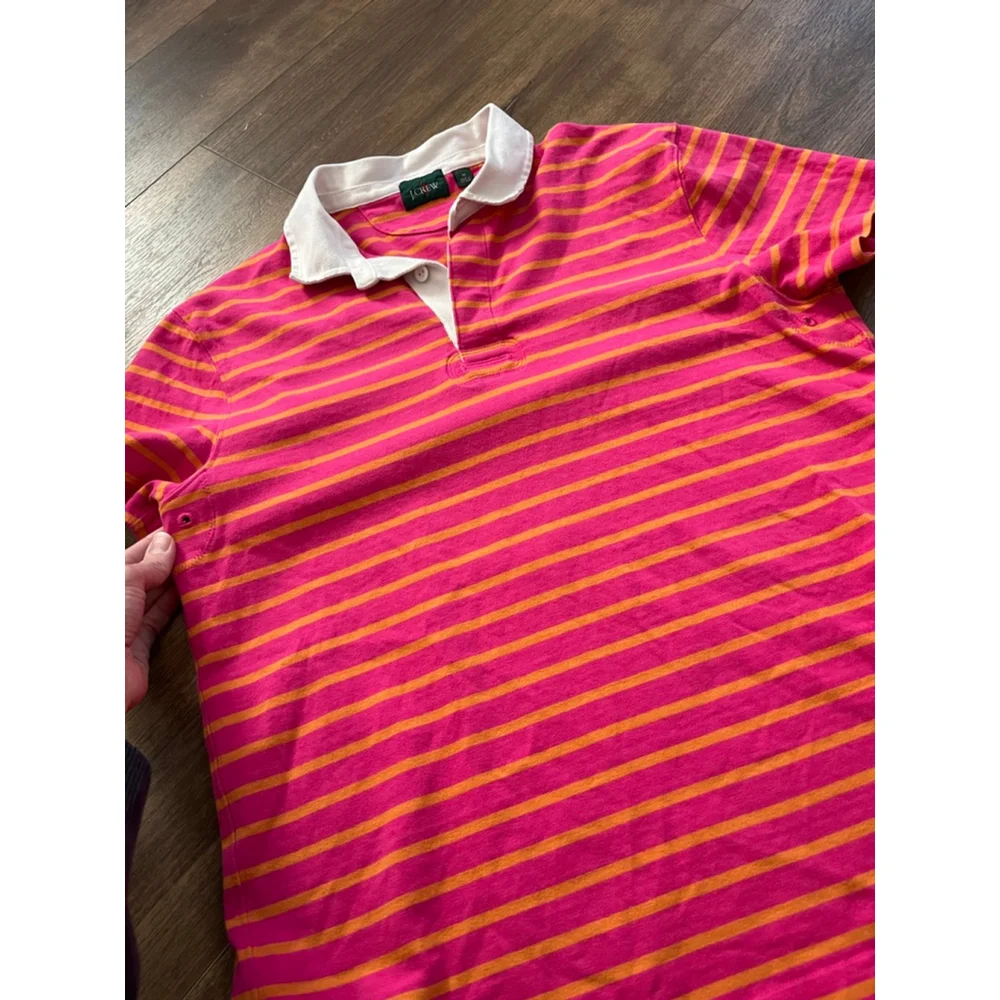 J. Crew short sleeve striped rugby shirt M